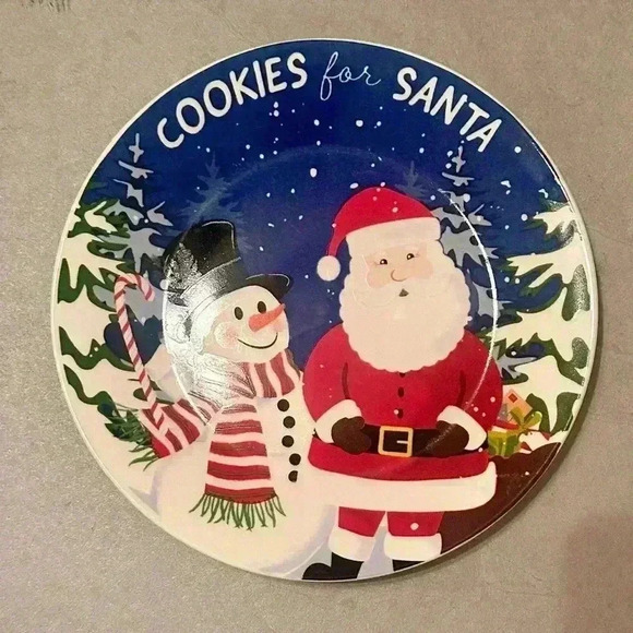 Royal Norfolk~ Cookies for Santa 8” Plate NEW Stoneware NICE! - Picture 4 of 6